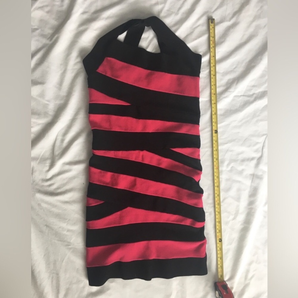 Y2k Bebe sexy short hot pink/black original bandage dress.